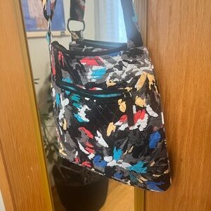 Vera Bradley Black Quilted Crossbody with Multi-Color Abstract Print